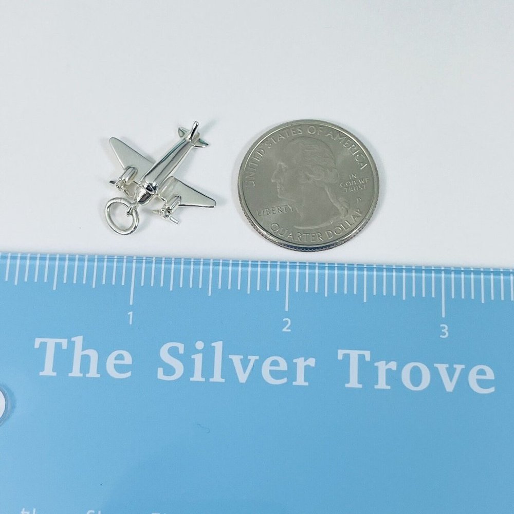 Tiffany Airplane Plane Pendant or Charm in Sterling Silver Italy - Picture 6 of 7